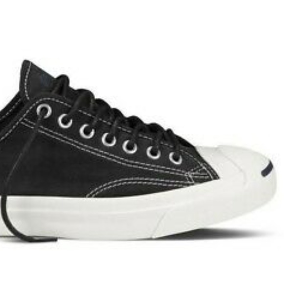 JACK PURCELL Canvas Converse Size 8.5 Black Mens - Picture 2 of 9